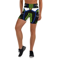 Image 3 of BossFitted Neon Green and Blue Yoga Shorts