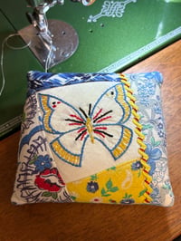 Image 2 of Feedsack Butterfly Pincushion