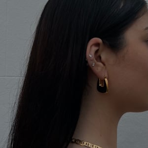 Image of SARA Hoops | 18k Gold Plated & Stainless Steel