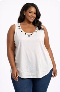 Image 5 of New 3X Drapers & Damon’s Sleeveless Beaded Collar top #861*8 
