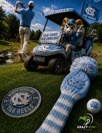 Image 1 of North Carolina Tarheels blue white College football Golf Club custom Club Covers Father’s Day gift