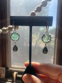 Image 3 of Moss Agate Floral Dangles