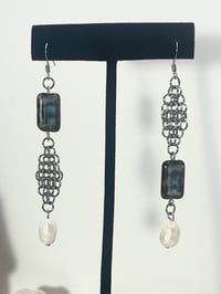 Image 2 of 'Ocean Siren' Stainless Steel Chainmaille Earrings