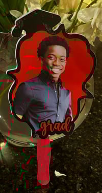 Image 2 of Custom Hand-held Graduation Fans | Personalize Fans | Memorial Fans