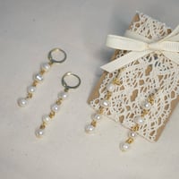 Image 1 of Freshwater Pearl Dangle Earrings / Gold