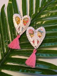 Image 3 of CND Heart Tassel Earrings