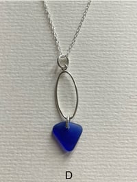Image 5 of Large Blue Sea Glass Necklace 