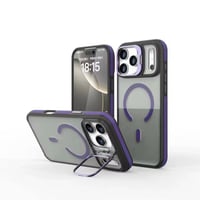 Image 15 of iPhone 17 Case - With Built-in Camera Lens Protector & Stand - Charcoal Transparency