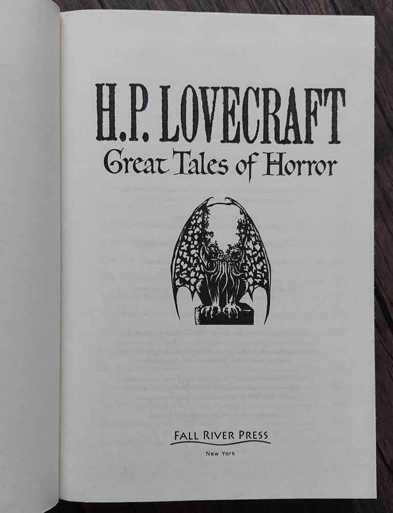 Great Tales of Horror, by H.P. Lovecraft