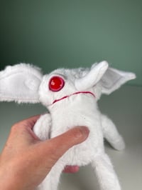 Image 2 of Soft Weighted Grumpy Goblin - White w/pink eyes