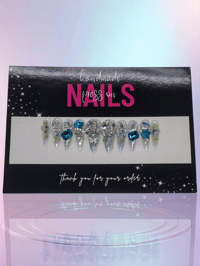 Image 1 of Aqua Dream - Handmade Press On Nails (Medium)