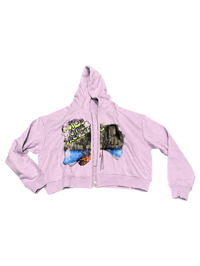 Image 1 of Baby Lavender Crop Zip Up  