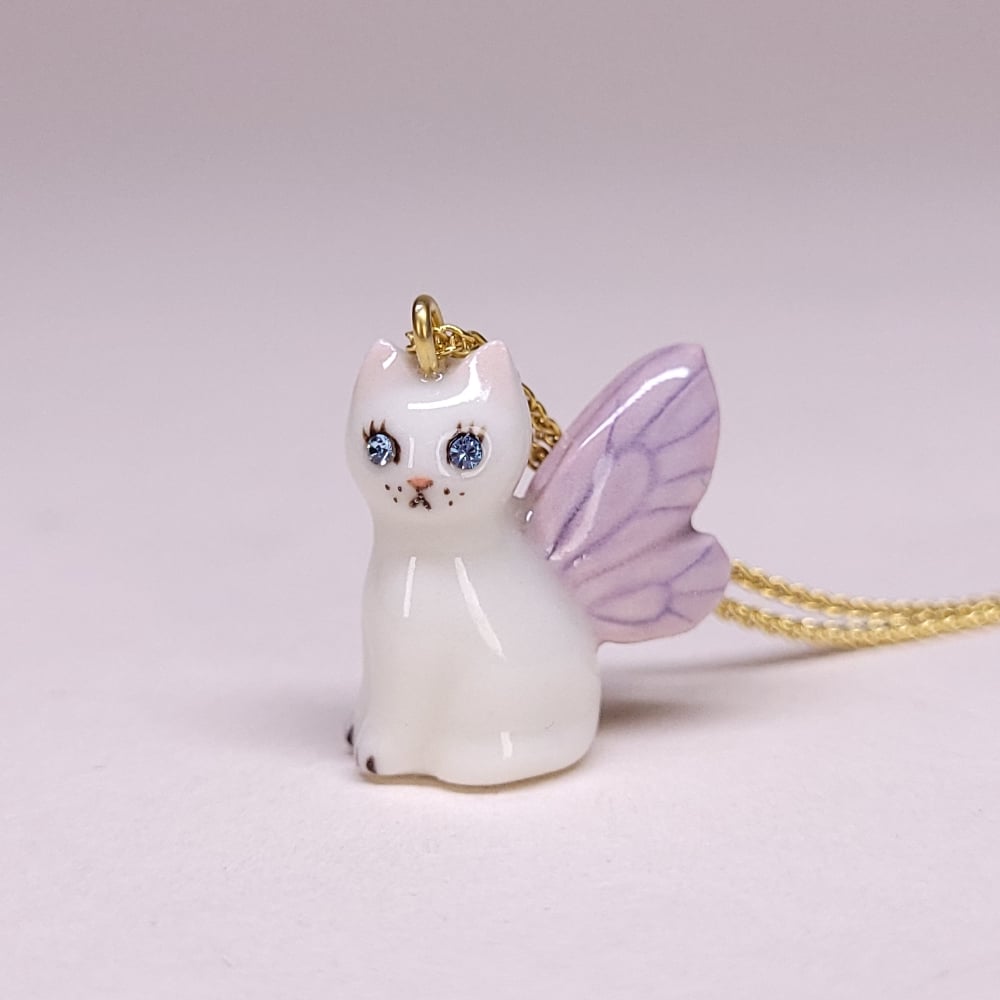 Image of White Fairy Porcelain & Gold Vermeil Pendant