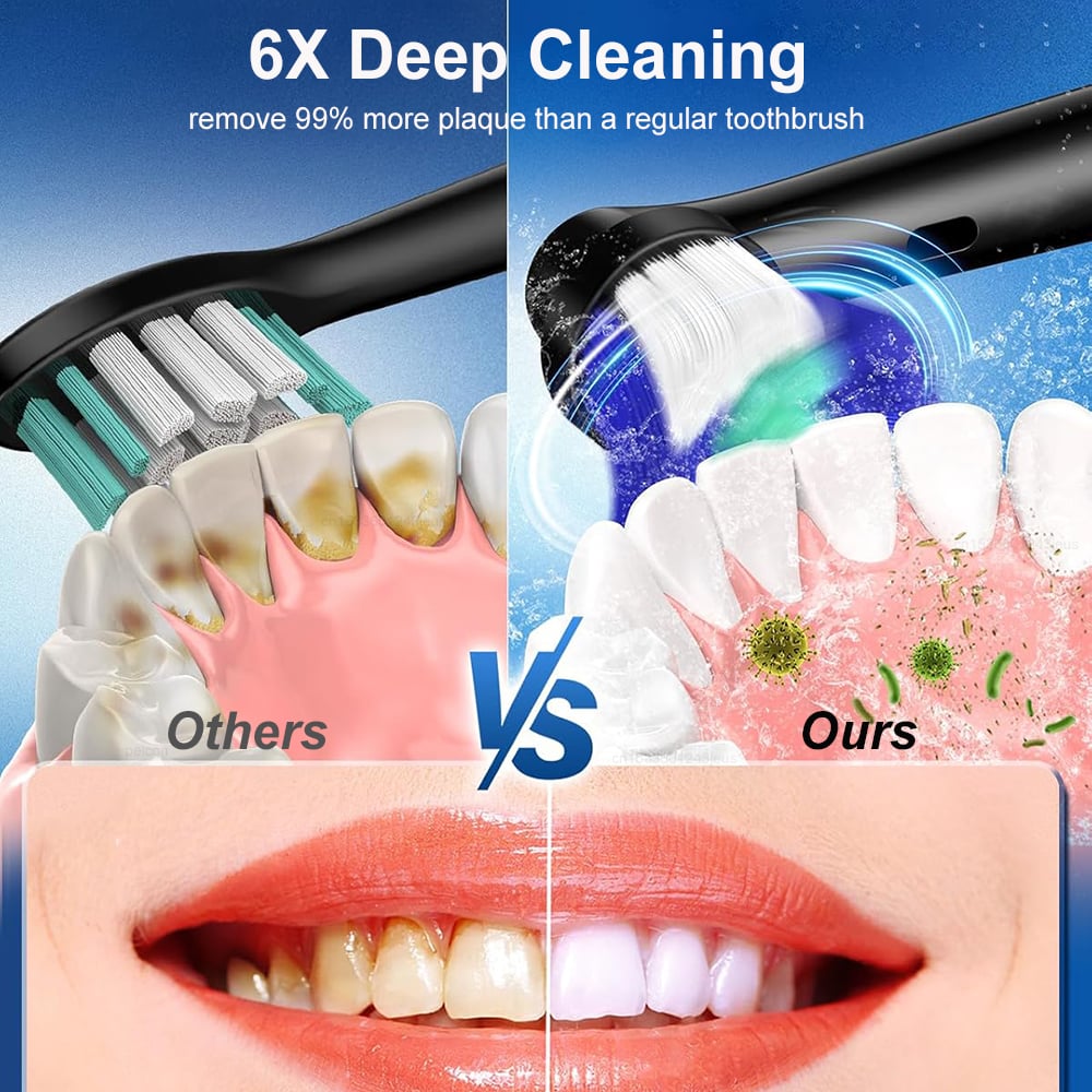Image of Electric Toothbrush Rotary Rechargeable Electric Toothbrush for Adults Rotating Electric Toothbrushe