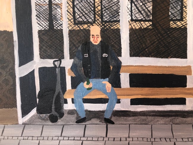 Per venter på bussen 