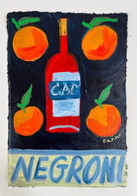 Image 1 of Negroni on navy with oranges 