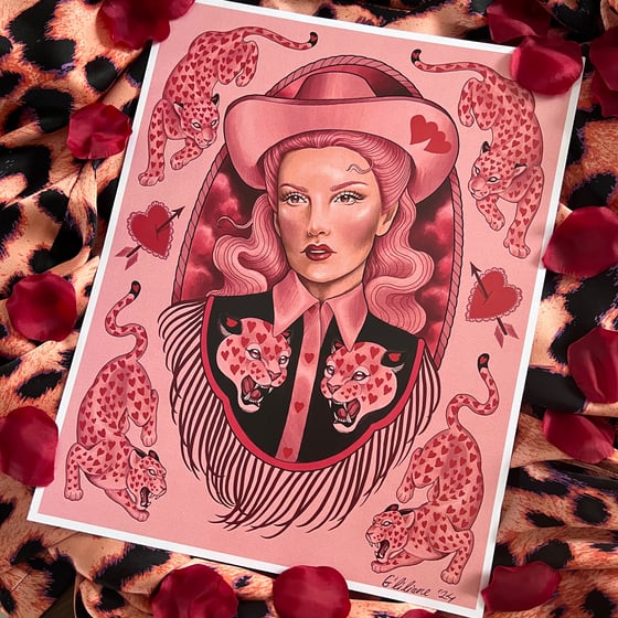 Image of Heart Leopard Cowgirl
