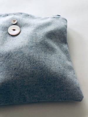 Image of greta blue & ecru small bag