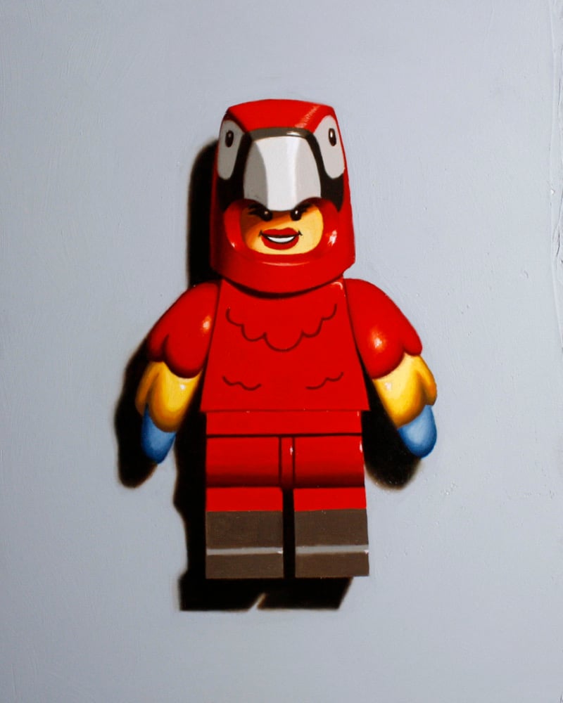 Image of Toucan minifig original oil painting 