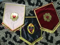 Image 4 of Handmade Black Sacred Heart Wall Banner