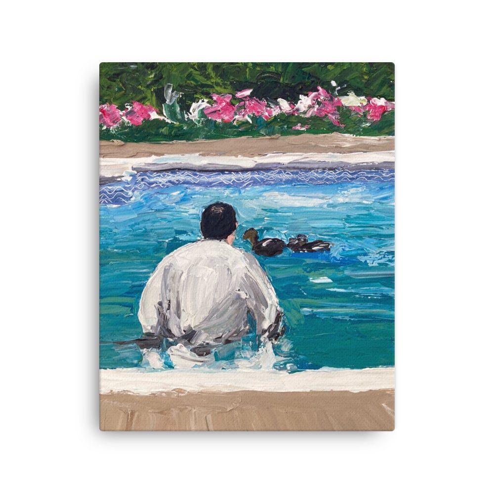Image of “Tony and the ducks “ canvas print 16” x 20”