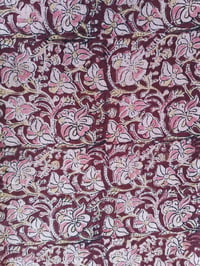 Image 2 of kalamkari petits fleurs bordeaux 