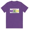 Mardi Gras Mafia License Plate Short sleeve Unisex t-shirt