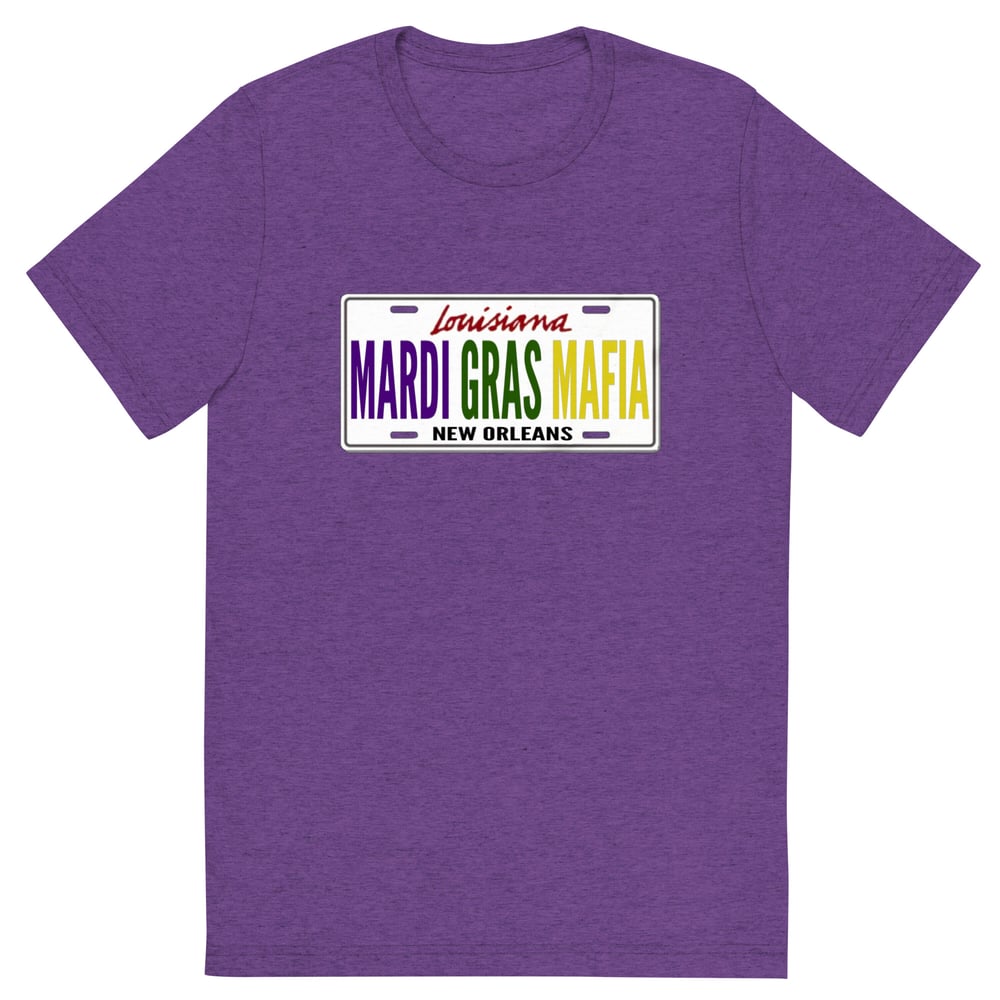 Image of Mardi Gras Mafia License Plate Short sleeve Unisex t-shirt