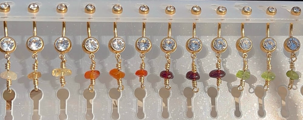 Image of Gold Crystal Belly Rings 