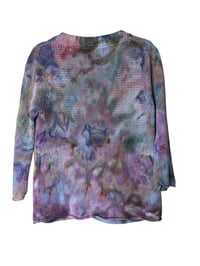 Image 6 of ♻️ UPCYCLED M Sweater Cardigan in Earthy Watercolor Ice Dye