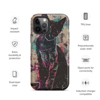 Image 13 of Colorful Watercolor Paint Splatters Black Cat Tough Case for iPhone®