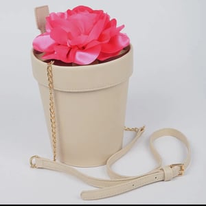 Flower Pot Clutch Beige 