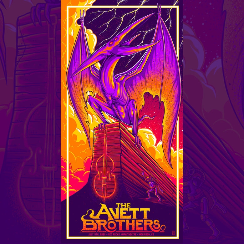 Image of The Avett Brothers - Red Rocks 2025 - Single Night Cut Posters - Cut Poster Sets - Uncut Posters