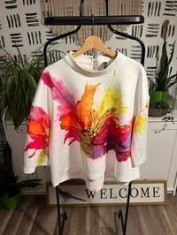 Image 1 of crop high/low printed top