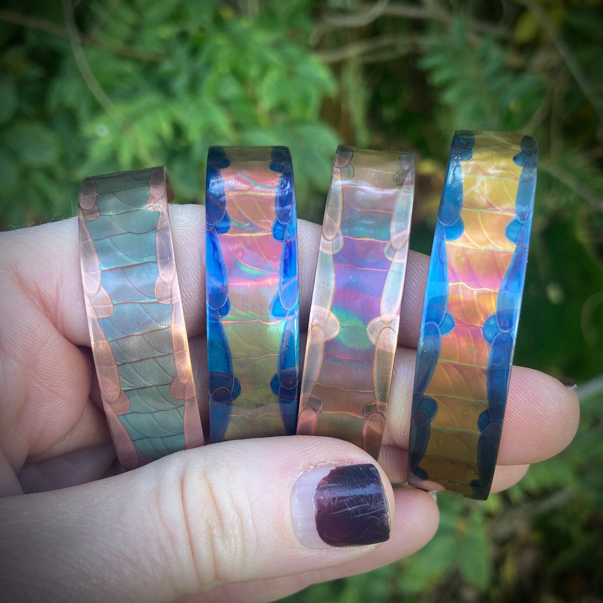 Flame Painted Copper Cuff Bracelet