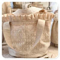 Image 4 of Vintage french Lace Bucket Tote Bag