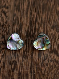 Abalone Heart Studs