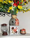 Zinnia, Indian Blanket And Obsession Nandina Wildflower Art In 6" X 6" Shadow Box (Item# 202203S)