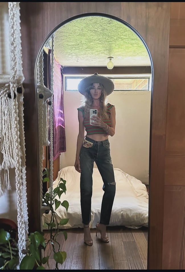 super old Levi Strauss hand embroidered denim jeans 501