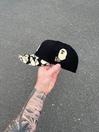 Image 4 of TAN BRIM TWO TONE BLACK LA DODGERS CUSTOM FITTED CAP