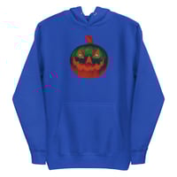 Image 12 of Long Sleeve Hoodie (Adult M/F) - Jack O Lantern Retro Orange Glow