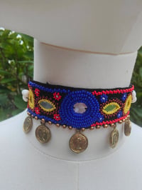 Image 6 of Festie choker -blue beading