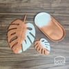 Coppper White Leaves & Oval Tray Set