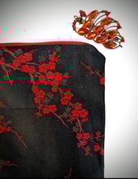 Image 2 of Asian Cherry Blossom Brocade Clutch Purse 