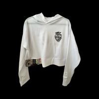 Image 1 of WHITE Heart Girl Crop Top Hoodie JP & RL LIMITED 