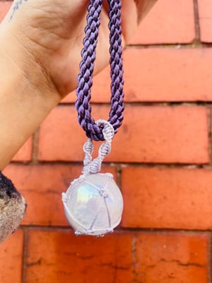 Image of Angel aura crystal ball necklace 