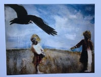 Image 1 of Crow and two girls quality print art