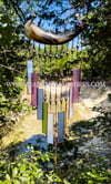 Multi Color Beaded Bullhorn Stained-Glass Chimes