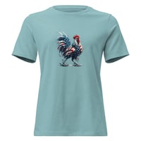 Image 7 of Women's Relaxed T-Shirt, Americana Rooster Patriotic Tee