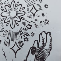 Image 4 of North Star Linocut Print